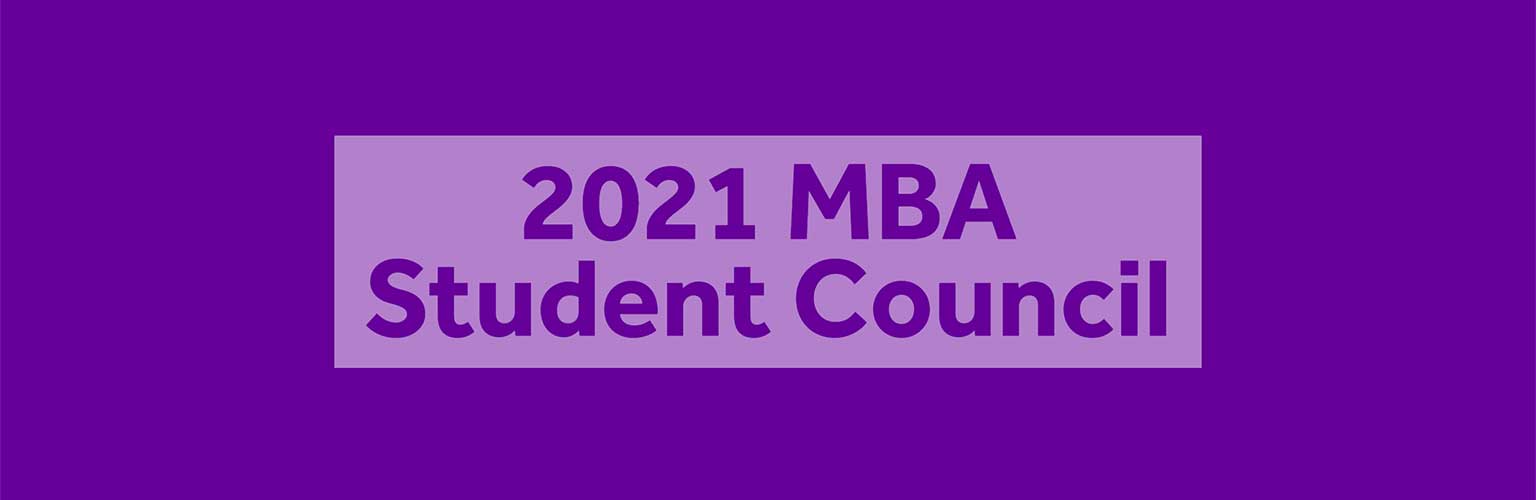A purple background with light purple text that reads Class of 2021 Student Council