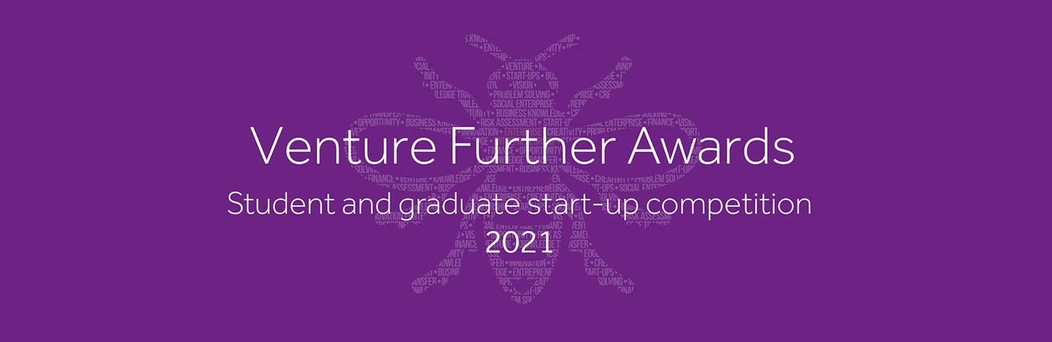 Venture Further 2021 text and bee graphic on a purple background