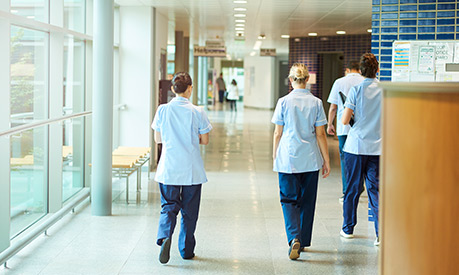 NHS staff survey hospital nurses walking