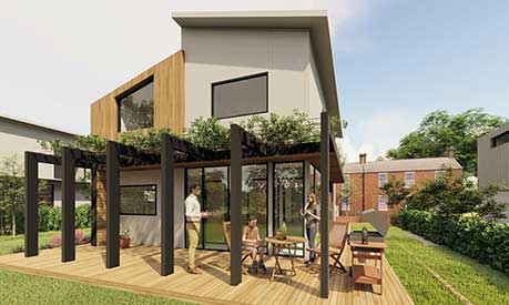 CGI of modular sustainable house