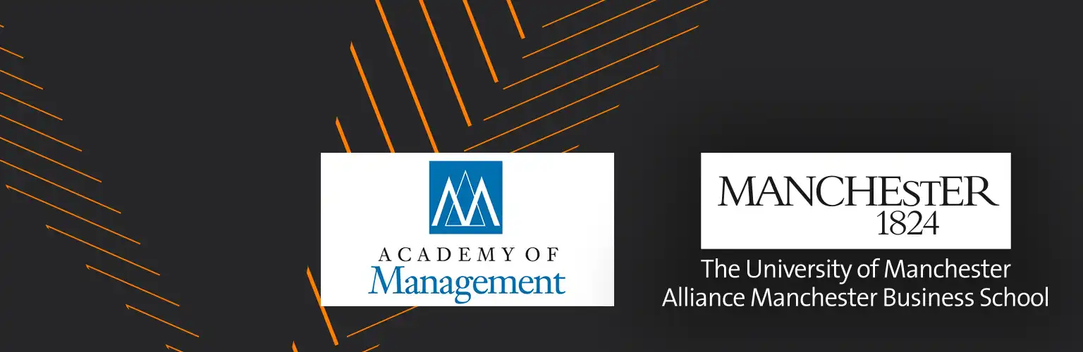 Academy of Management and AMBS logos on a black and orange background