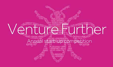 Venture Further logo on pink background